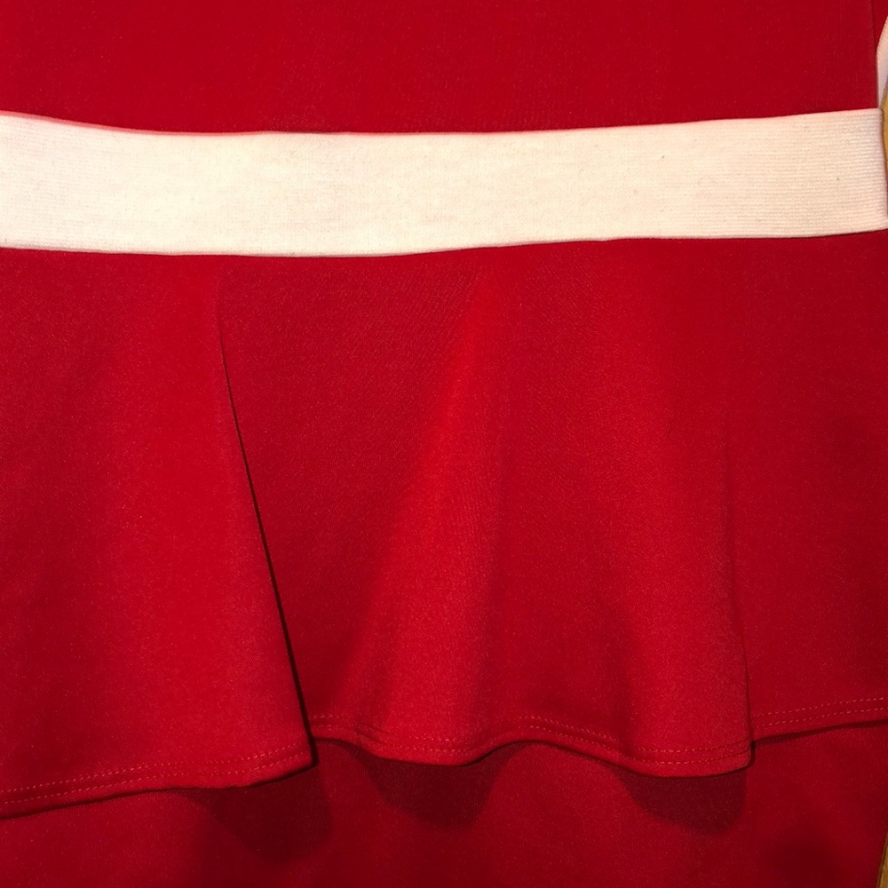 Red/White Backless Dress